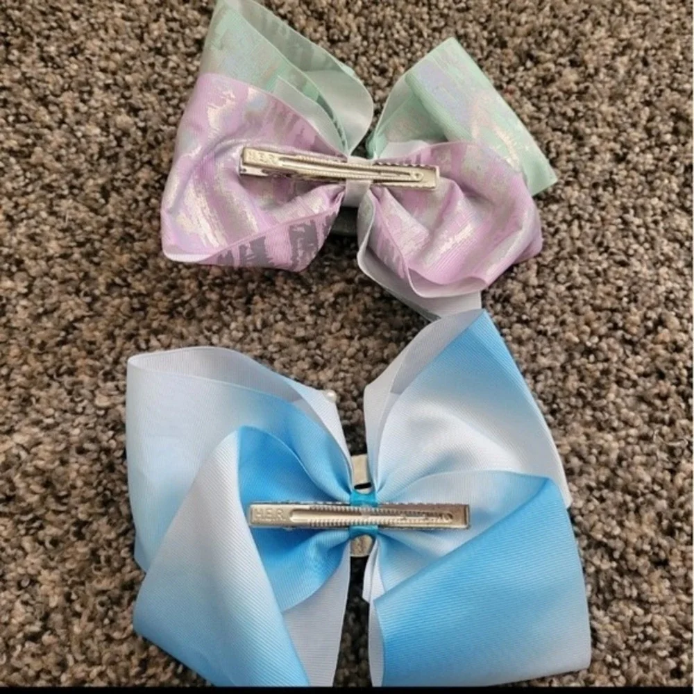 JoJo Siwa Hair Bows Lot 2 Pack Unicorn Letter B Rhinestone Pearl